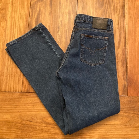 Harley Davidson Genuine MotorClothes Womens 12 Long Straight Leg Denim Jeans - Picture 7 of 11